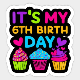 6 Years Old Rainbow Girls 6Th Birthday For Girls Kids Sticker